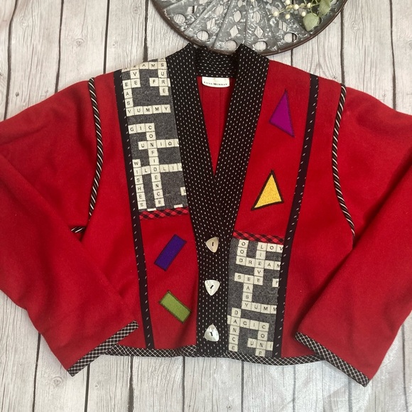 Vintage Lynn Murray  Wool Art to Wear Cropped Jacket - Picture 4 of 16
